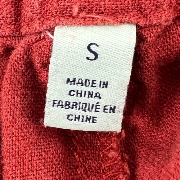 Burnt Orange Cuffed Hem Linen Capri Pants Size Small Women’s - Picture 2 of 5